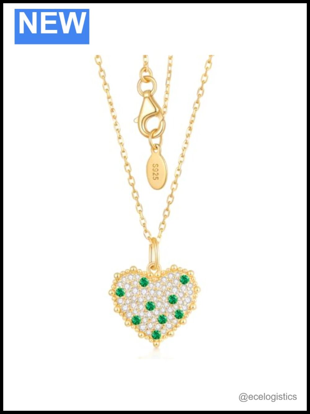 Heart Pendant Gold Plated 925 Sterling Silver Necklace